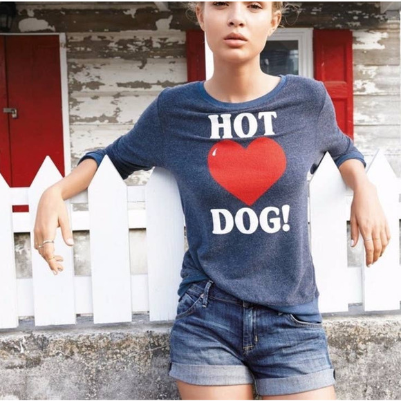 WILDFOX BAGGY JUMPER SWEATSHIRT ‘HOT DOG’ SLOUCHY PULLOVER - Picture 2 of 11